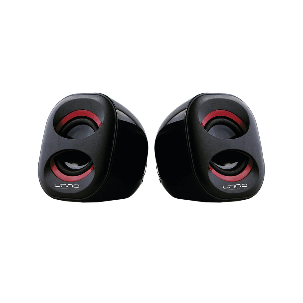 CORNETAS UNNO TEKNO | SP9012RD BRAZZA | USB 2.0 | BLACK ROJO | SP9012RD