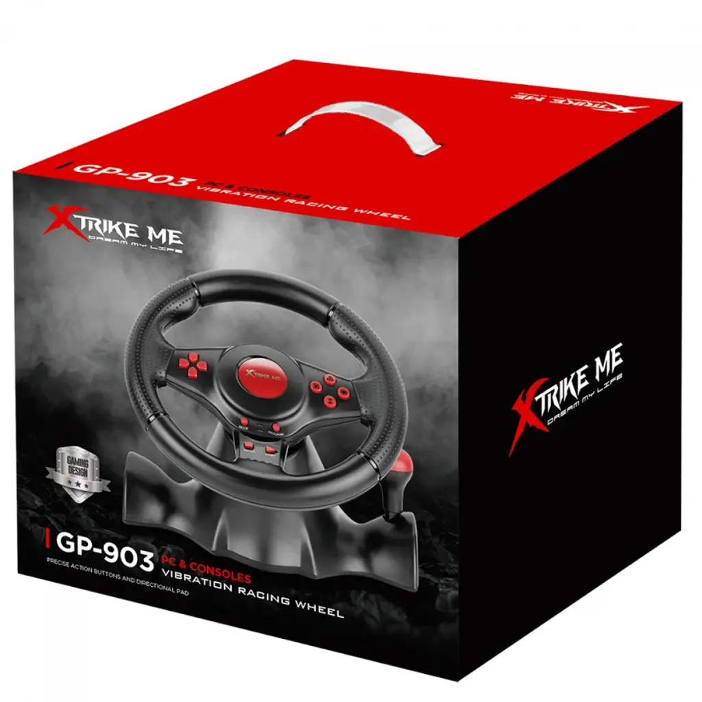 VOLANTE GAMER DE CARRERA |  XTRIKE ME | GP-903 | USB | PS4 | PS3 | XBOX ONE | XBOX 360 | Switch 