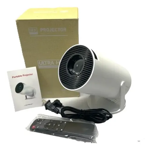 PROYECTOR | PORTATIL | ANDROID | HY300 | BT 5.2 | 1080P | WIFI | 180° | ROTACION | ULTRA HD | BLANCO