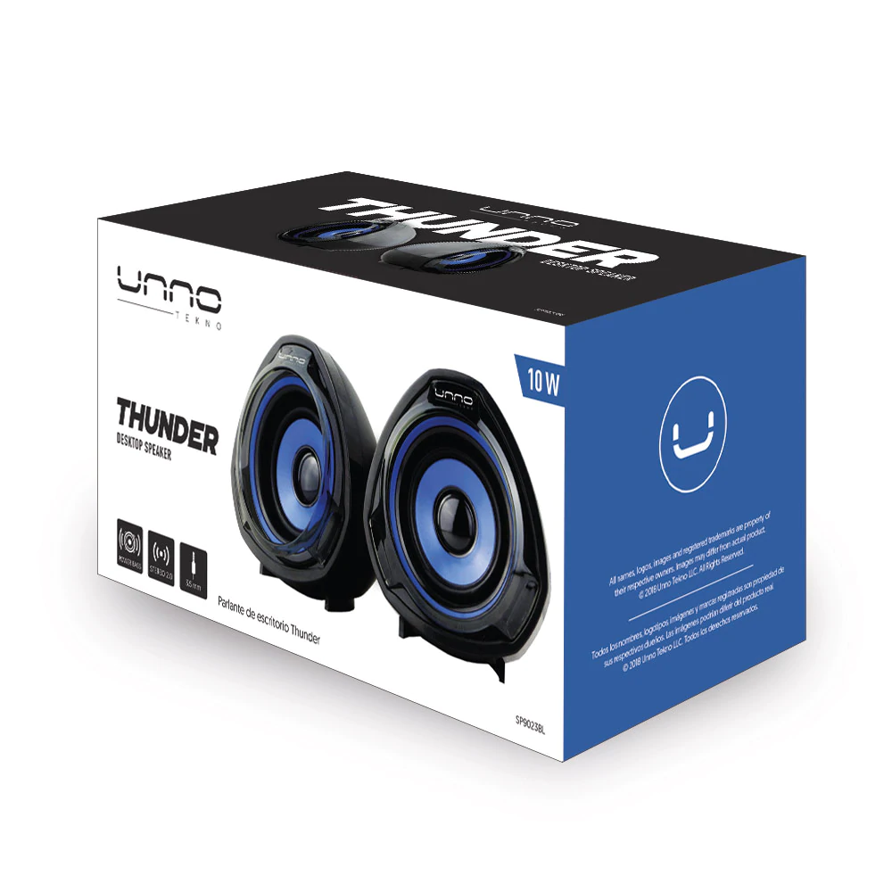 CORNETAS UNNO TEKNO THUNDER | USB 2.0 |  NEGRO | AZUL | SP9023BL