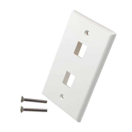 FACE PLATE | DOBLE | 2 TOMAS | BLANCO | WIREPLUSS | WP-FP02-WHITE