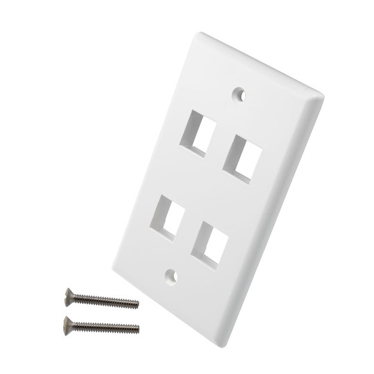 FACE PLATE | STC | 4 TOMAS | BLANCO | 4X2 | STC-FP04