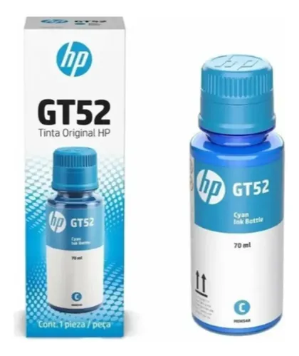 BOTELLA DE TINTA | ORIGINAL | HP | GT52 | PARA IMPRESORA | SMART TANK | 315 | 415 | 510 | 515 | 519 | 550 | 580 | 610 | SERIES CYAN | 90ML