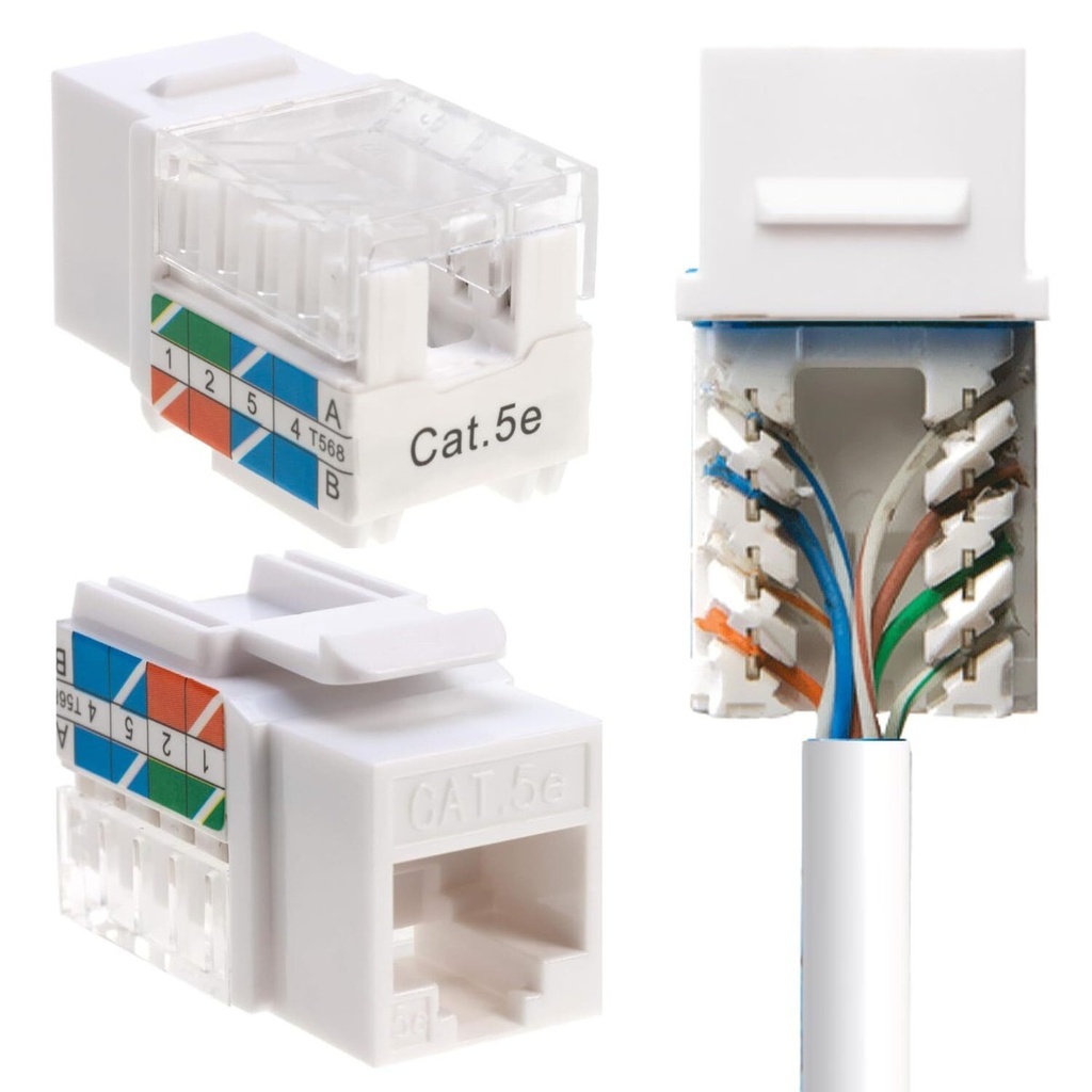 KEYSTONE | JACK | COUPLER | WIREPLUS | CAT 5E | BLANCO | WP-KRJ-C5EWHITE