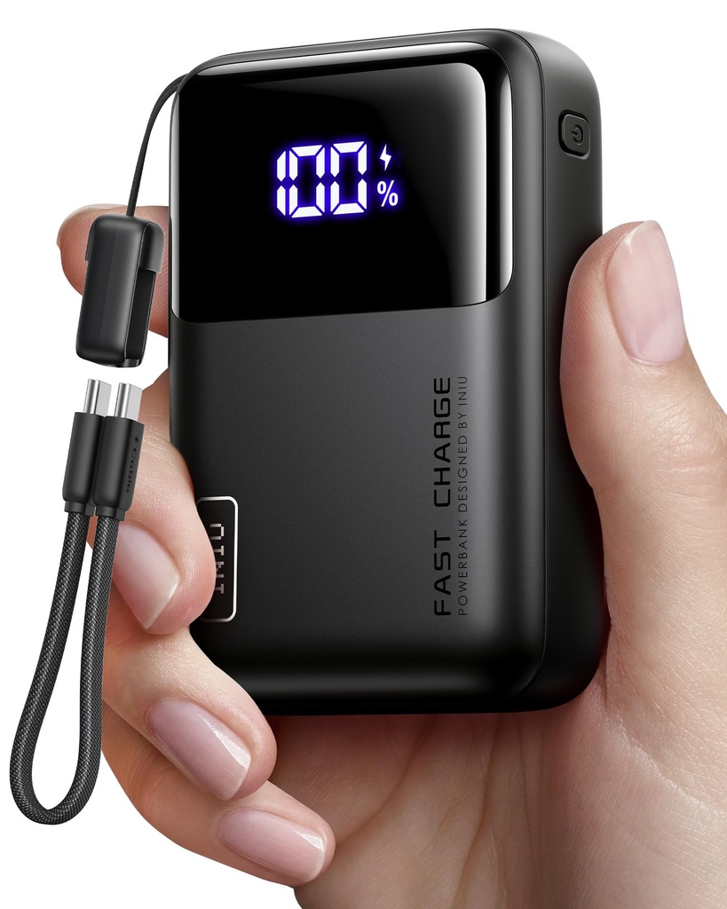 POWER BANK | HT-403 | 10000MAH | USB-C | USB-A | LIGHTING | 37WH | PANTALLA INDICADORA