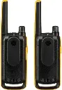 MOTOROLA | T470 | TALKABOUT | RADIOS BIDIRECCIONALES | RECARGABLE | 22 CANALES | 35 MILLAS | NEGRO CON AMARILLO | PAQUETE DE 2 UNIDADES