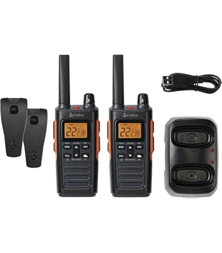RADIOS | COBRA | WALKIE TALKIES | RX380 | (PAQUETE DE 2) | BIDIRECCIONALES | LARGO ALCANCE | 40 CANALES PREPROGRAMADOS | ALERTAS METEOROLÓGICAS | LINTERNA LED | BATERÍAS NIMH DE LARGA DURACION | BBORX380