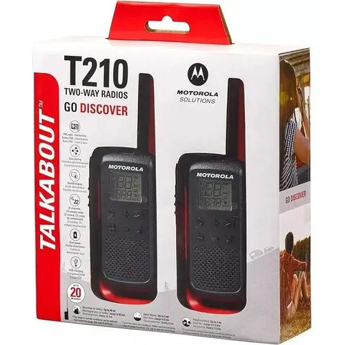 RADIOS | MOTOROLA | T210 | BIDIRECCIONAL | COLOR NEGRO-ROJO | PACK 2 UNIDADES