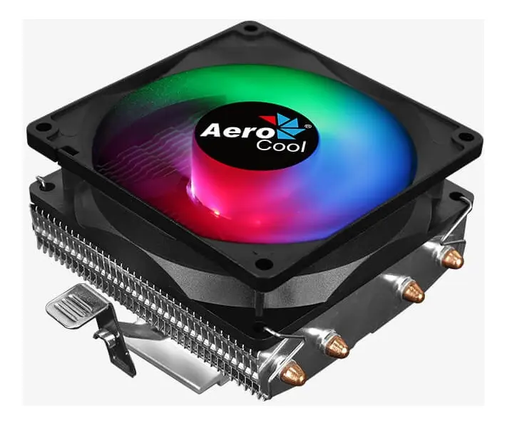 CPU FAN COOLER AEROCOOL AIR FROST 4 | TORRE 4 TUBOS TDP | 125W | INTEL | AMD | AM4 | AM5 | FRGB | NEGRO