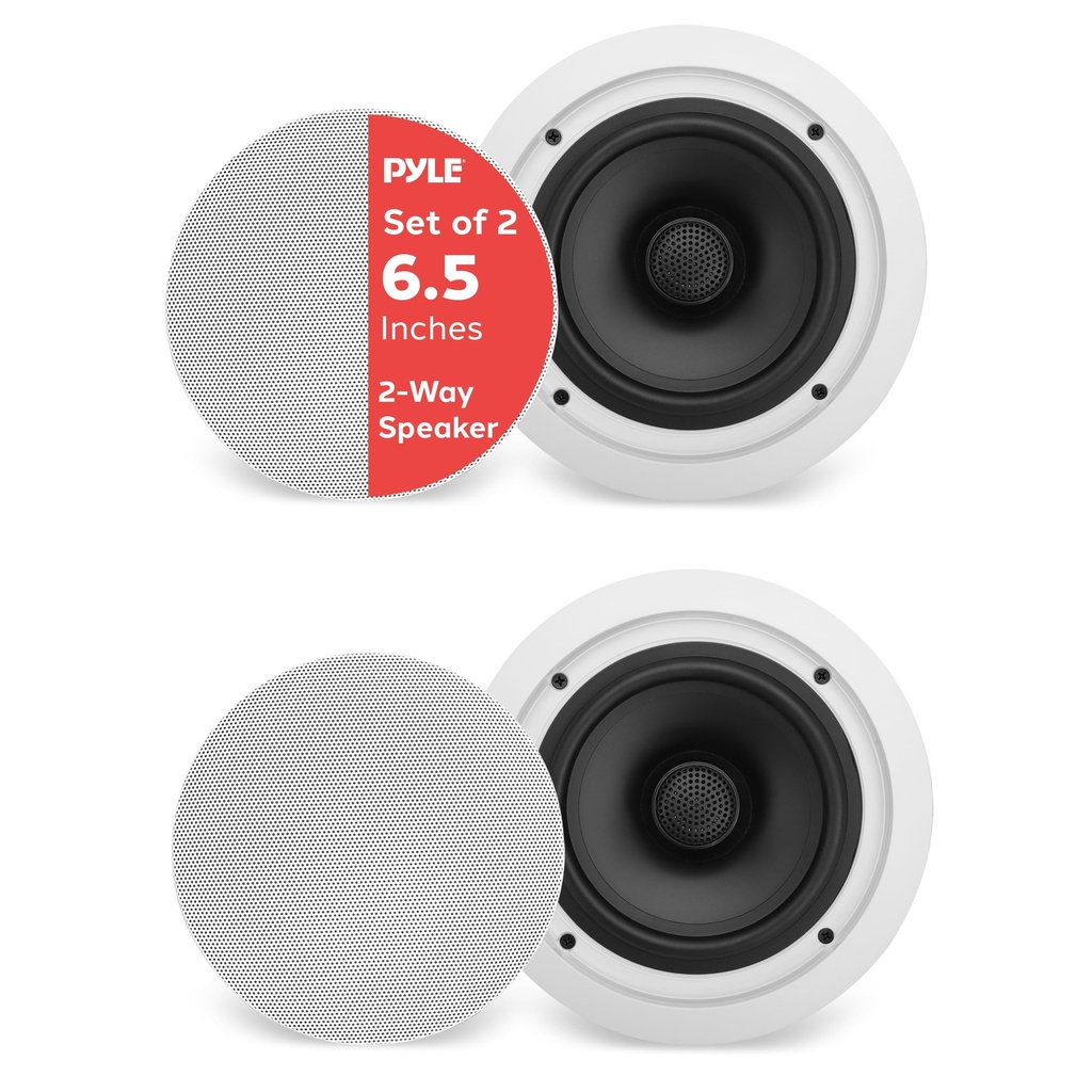 ALTAVOZ | CORNETA PARA TECHO | PYLE | PDIC56 | 5.25" | 2 VIAS | 150W | INTERIORES | EMPOTRABLE | BLANCA | 2 PACK