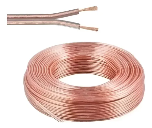 CABLE | PARA CORNETAS Y SONIDO | RVB | 2X1.0 | (CCA) | 30 METROS | TRANSPARENTE CON IDENTIFICADOR DE POSITIVO
