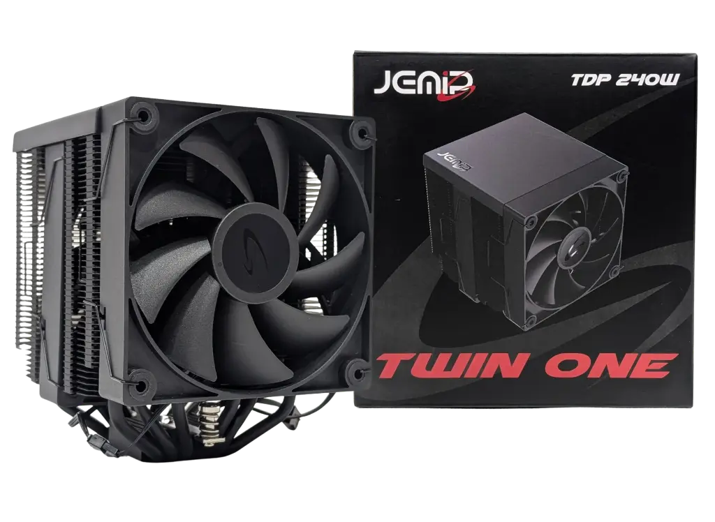 CPU FAN COOLER JEMIP GAMING TWIN ONE | TORRE 6 TUBOS | TDP 240W | FULL INTEL | AMD | AM4 | NEGRO