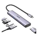 HUB | HIKSEMI | USB - C | 8 EN 1 | 1 SALIDA HDMI (4K) | 1 SALIDA USB 2.0 | 3 SALIDAS USB 3.0 | 1 SALIDA SD (MEMORIA SD) | 1 SALIDA TF (MICRO SD) | 1 ENTRADA USB - C | (CARGA RAPIDA | 100 WATTS)