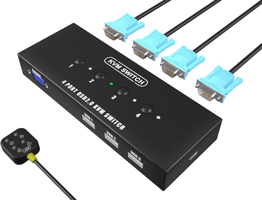 SWITCH | KVM | USB 1 X 4 | SIN CABLE USB | VGA