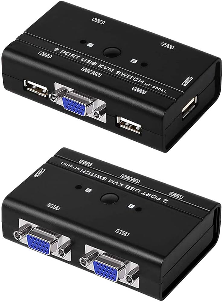 SWITCH | KVM | USB 1 X 2 | SIN CABLES | USB | VGA