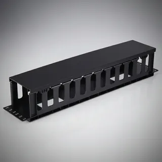 ORGANIZADOR HORIZONTAL | STC |1RU |PLASTICO | |19" | CON TAPA | NEGRO | STC-C01U