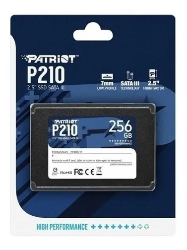 DISCO DURO SOLIDO | PATRIOT | 256GB | SSD | 2.5" | 3D NAND | SATA III | P210S256G25