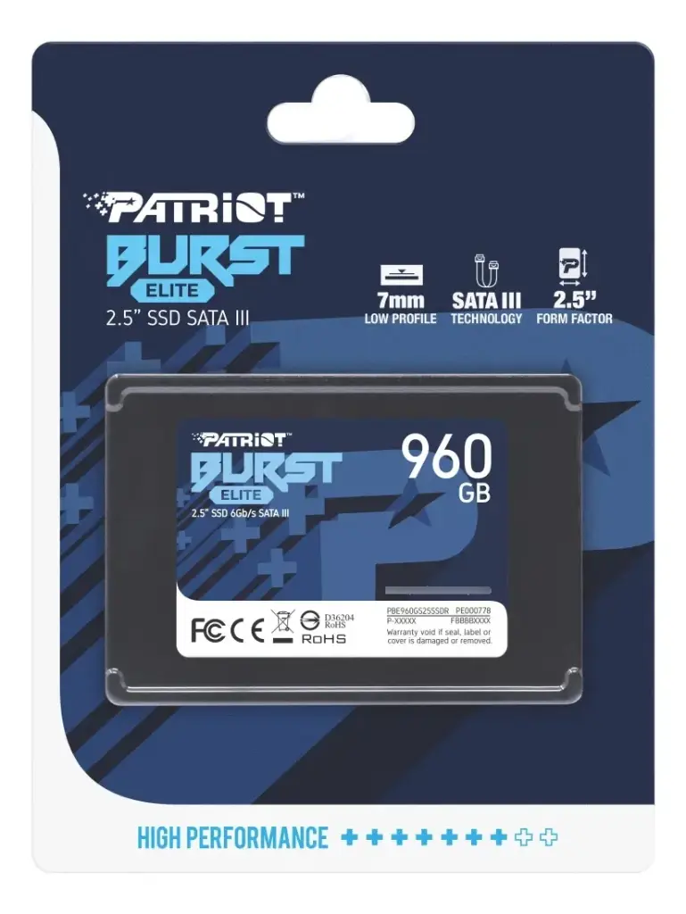 DISCO DURO SOLIDO | PATRIOT | BURST ELITE | 960GB | SSD | 2.5" | SATA III | 540MBPS | 500MBPS