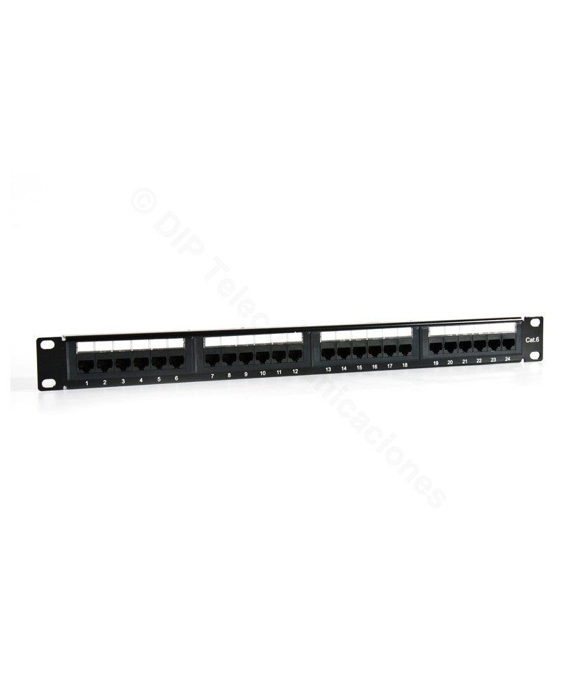 PATCH PANEL CAT 6 24 PUERTOS QNET RACKEABLE 19" QNET6PP24