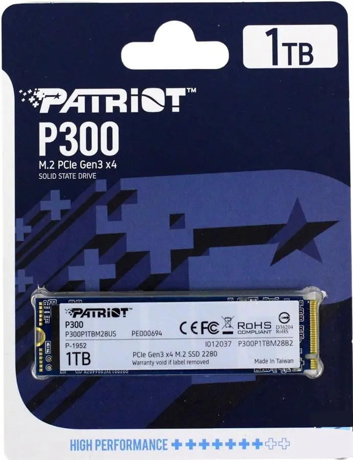 DISCO DURO SOLIDO | PATRIOT | M.2 | 1TB | 2280 | PCIE GEN 3X4 | INTERNO | NVME | P300P2TBM28