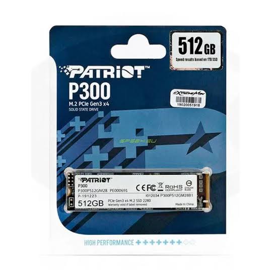 DISCO DURO SOLIDO | PATRIOT | M.2 | 512GB | PCLE 3X4 | GEN 3X4 | P300P512GM.2