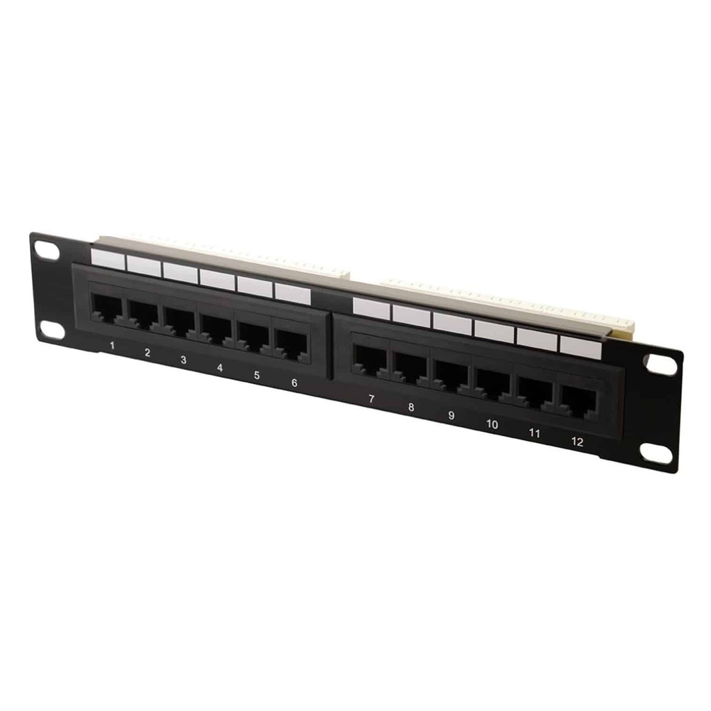 PATCH PANEL WIREPLUS+12 PUERTOS CAT5 WP-PPC5E-12