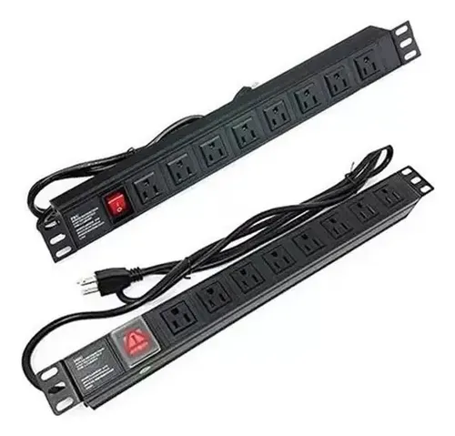 PDU REGLETA MULTITOMA QNET 8 TOMAS 110V 15 AMPER 19" RACK SUPRESOR DE PICOS N008