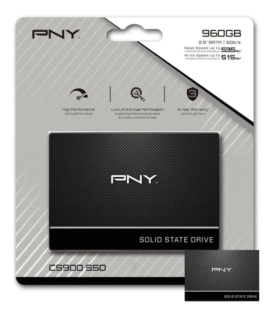 DISCO DURO SOLIDO | PNY | 960GB | SATA | 2.5" | 6GB|S | SSD7CS900-960-RB