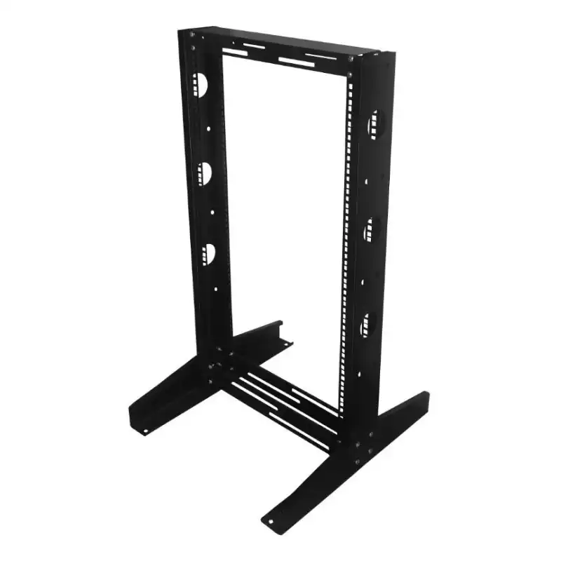 RACK ABIERTO DE PISO ONLINK 2 POSTES 22U 1.10 MTS NEGRO METALICO