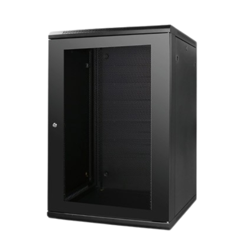 RACK CERRADO GABINETE QNET 18 UNIDADES ABATIBLE MEDIDAS 60CM DE PROFUNDIDAD QNETWCDS18