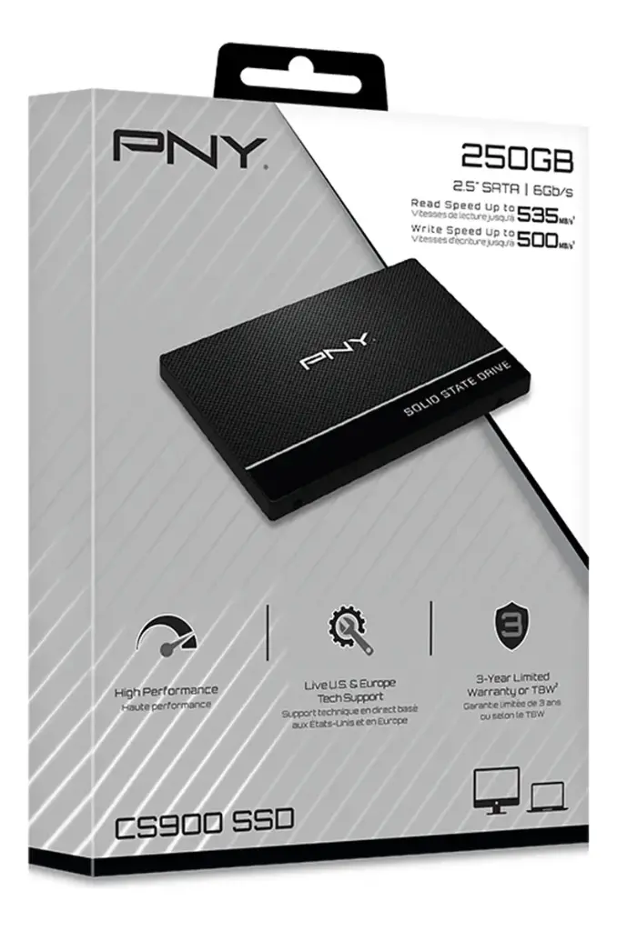 DISCO DURO SOLIDO | PNY | CS900 | 250GB | SSD | 2.5" | SATA 3