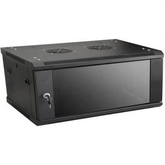 RACK DE PARED CERRADO CON PUERTA DE VIDRIO BEGPROD 4 UNIDADES MEDIDAS 530X400X200 RACK4U-PRO