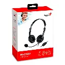 AUDIFONO CON MICROFONO GENIUS HS-230U | CONTROL DE VOLUMEN | USB-C | NEGRO