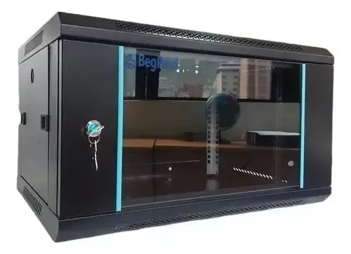 RACK DE PARED CERRADO CON PUERTA DE VIDRIO BEGPROD 4 UNIDADES MEDIDAS 600X220X400MM RACK4U