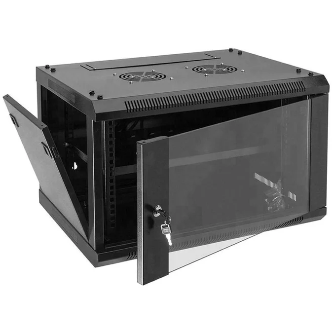 RACK DE PARED CERRADO CON PUERTA DE VIDRIO STC 4 UNIDADES MEDIDAS 600X450X280 STC-R-WMC-6045-4U