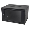 RACK DE PARED CERRADO CON PUERTA DE VIDRIO STC 6 UNIDADES MEDIDAS 600X450X368 STC-R-VMC-6045-6U