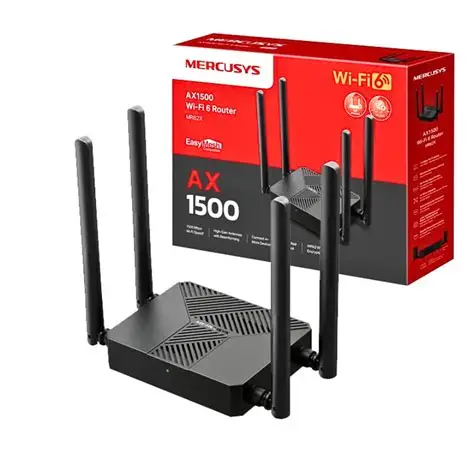 ROUTER MERCUSYS WIRELESS AX1500 WIFI 6 4 ANTENAS 5DBI MR62X DUALBAND 2.4GHZ | 5GHZ GIGABIT