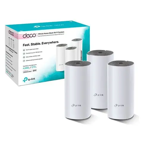 ROUTER TPLINK AC1200 DECO E4 WIFI-MESH EXTENSOR 2.4-5GHZ DOBLE BANDA WAN 3 PACK