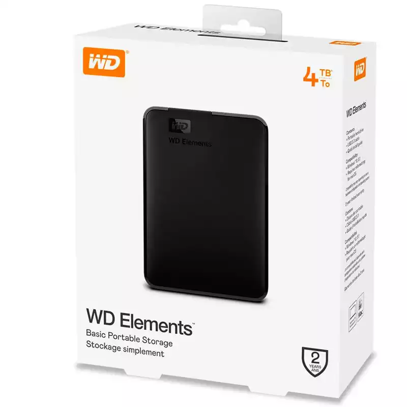 DISCO EXTERNO | WD | ELEMENTS PORTABLE | HDD | 4TB | 2.5" | WDBU6Y0040BBK-WESN