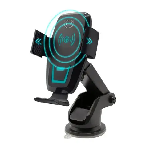 SOPORTE DE TELEFONO UNNO TEKNO BRAZO ARTICULADO CON CARGADOR INALAMBRICO 5W-10W NEGRO CH3009BK