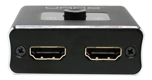SPLITER SWITCH UNNO TEKNO HDMI 4K 2 PTOS 2 ENTRADAS 1 SALIDAS VIDEO 4K HB1201BK