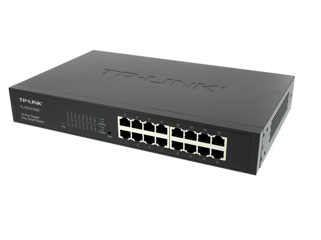SWITCH DE 16 PUERTOS GIGABIT EASY SMART CON KIT PARA MONTAJE EN RACK
