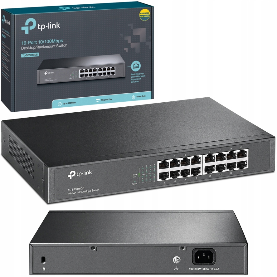 SWITCH TP-LINK DE 16 PUERTOS A 10|100|1000 MBPS GIGABIT TL-SG1016DE