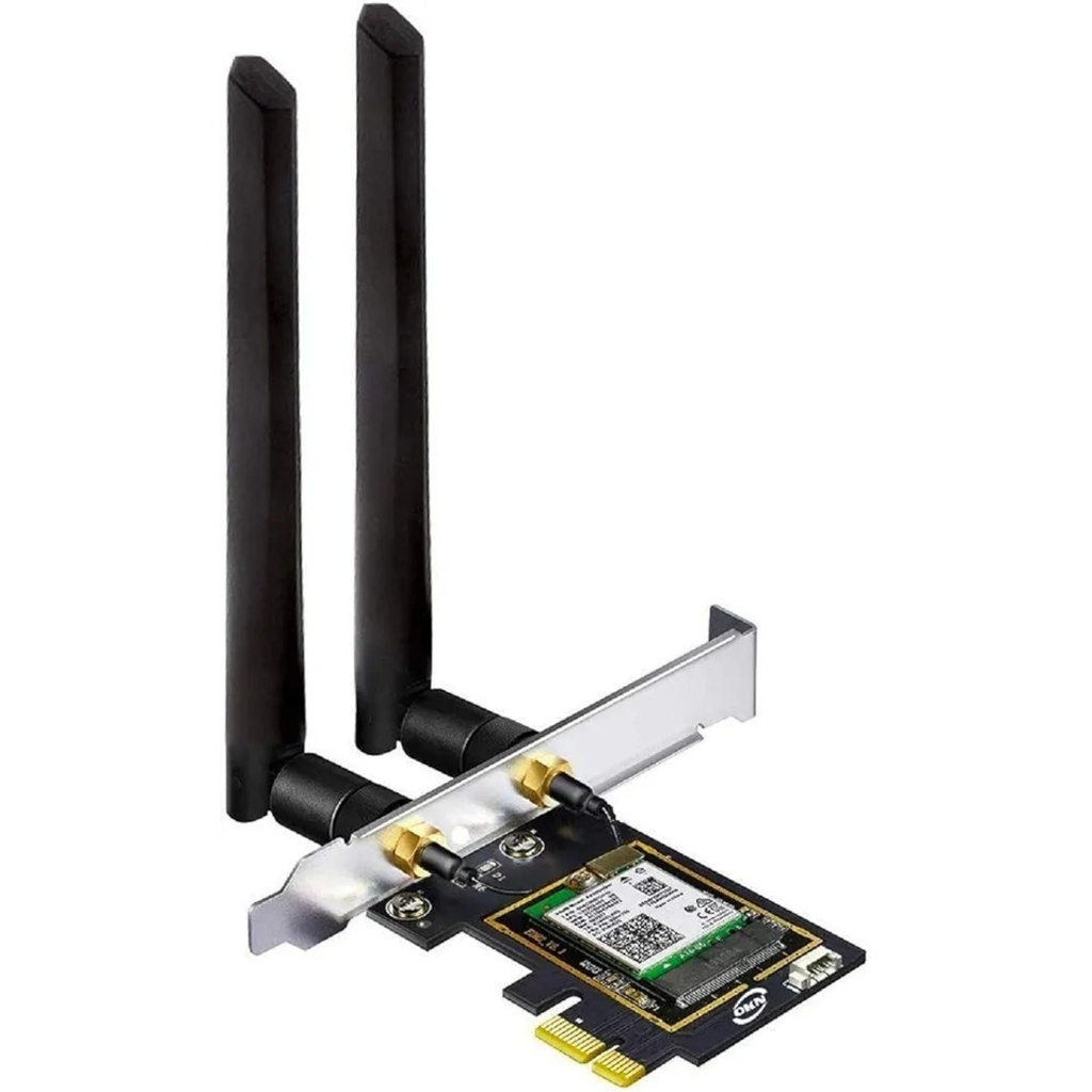 TARJETA DE RED CUDY WE3000 WIFI 6 BLUETOOTH 5.2 PCI EXPRESS GIGABIT AX3000 2 ANTENAS