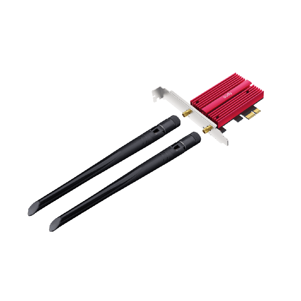 TARJETA DE RED CUDY WE3000S WIFI 6E BLUETOOTH 5.2 PCI EXPRESS GIGABIT AX5400 2 ANTENAS