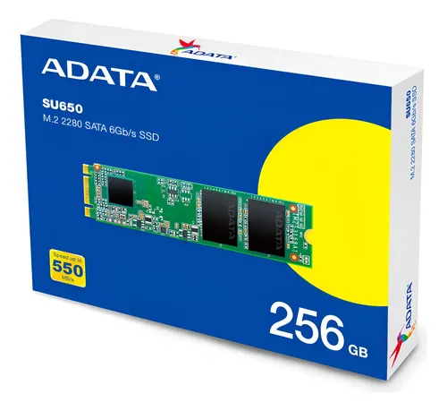 DISCO SOLIDO | M.2 | ADATA | 256GB | 2280 | NAND 2 | SATA III | ASU650NS38 | 550MBPS | 510MBS