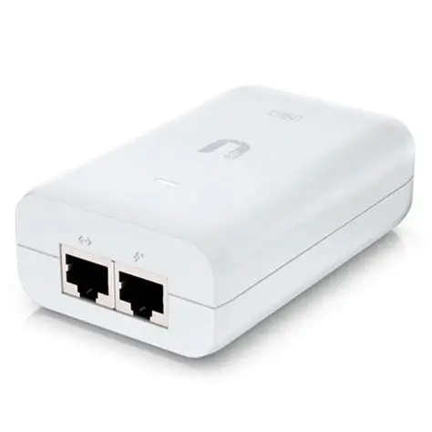 UBIQUITI U-POE+ ADAPTADOR POE UBIQUITI 48VDC 0.65A 1 PUERTO GIGABIT HASTA 30W INDICADOR LED PROTECTOR DE PICOS