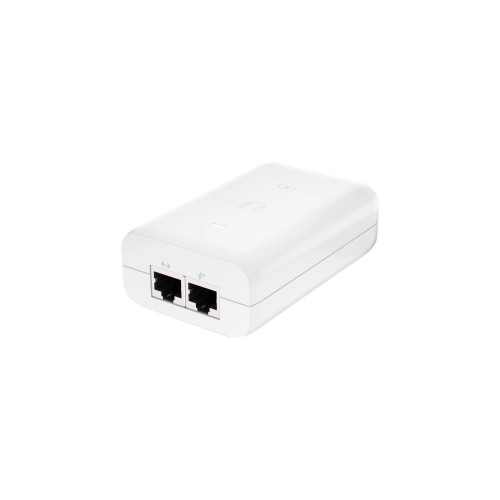 UBIQUITI U-POE-AT ADAPTADOR POE UBIQUITI 48VDC 0.65A 1 PUERTO GIGABIT HASTA 30W INDICADOR LED PROTECTOR DE PICOS.