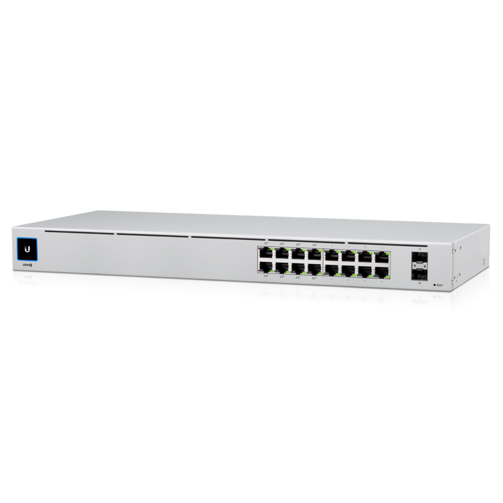 USW-16-POE UBIQUITI SWITCH UNIFI 16 PUERTOS POE 32W GIGABIT + 2 SFP PANTALLA TOUCH CONMUTACION HASTA 36GPS