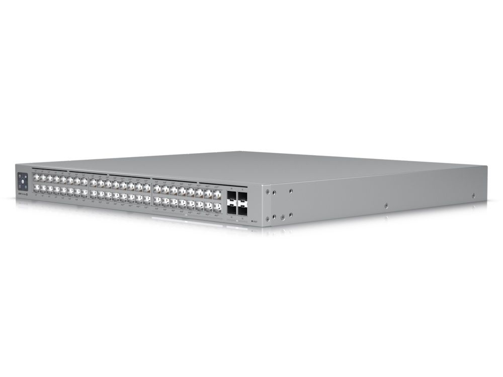 USW-PRO-48 UBIQUITI SWITCH UNIFI PRO MAX 48 PUERTOS POE GIGABIT + 4 SFP PANTALLA TOUCH HASTA 52GBPS CONMUTACION HASTA 104GPS CAPA 3